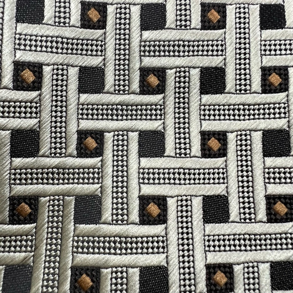 Bergamo Mens Tie Necktie Multicolor Geometric Tied Woven Modern Classic 57 Inch - Picture 2 of 6